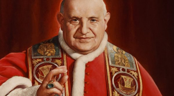 A painting of Blessed John XXIII, the pope who convened the Second Vatican Council, is seen in the museum dedicated to him in his birthplace of Sotto il Monte Giovanni XXIII, Italy. Pope Francis has ask the world's cardinals to vote on the canonization of Blessed John XXIII, even in the absence of a miracle. The announcement came July 5 with Pope Francis' decree that cleared the way for the canonization of Blessed John Paul II, the late Polish pontiff. (CNS file photo/Paul Haring) (July 5, 2013) See POPES-CANONIZE July 5, 2013.